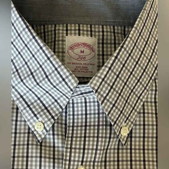 Brooks Brothers Other - Brooks Brothers 346 Gray‎ Plaid Button Down Shirt Men's Medium Long Sleeve Check